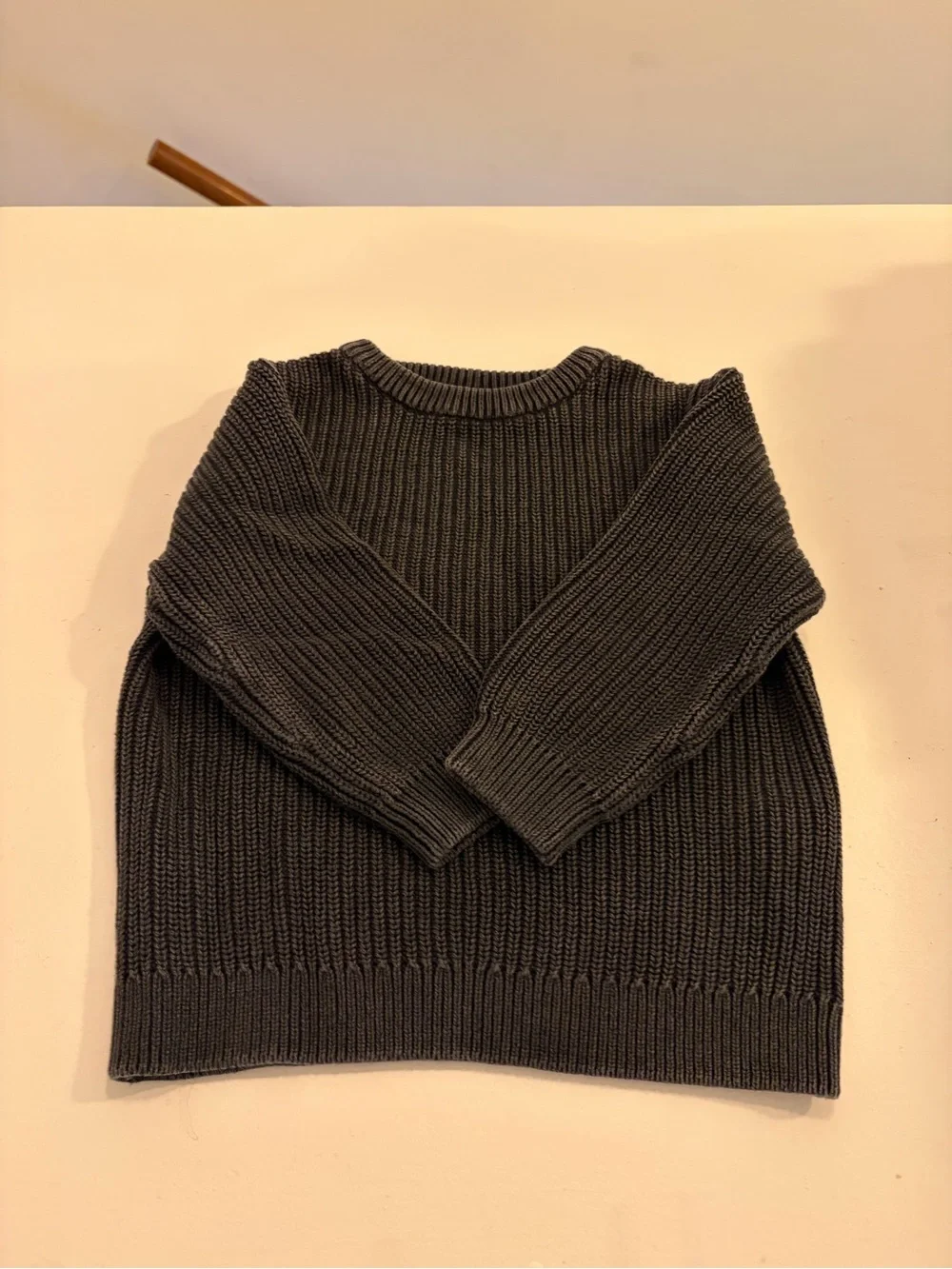 Zara Kids Boys Charcoal Ribbed Knit Sweater 2Y 92 cm